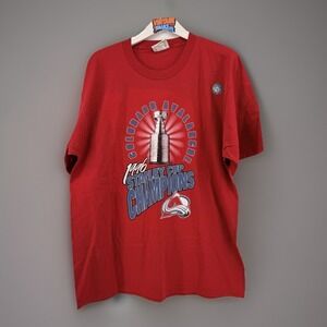 Vintage 1996 Colorado Avalanche Stanley Cup Champs Deadstock Tee XL Lee Sports